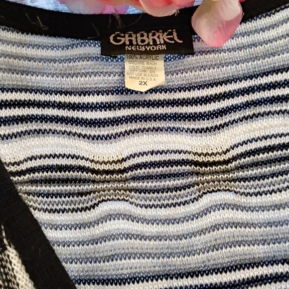 Gabriel NY Black & White Crochet Knit Dress - Picture 4 of 5